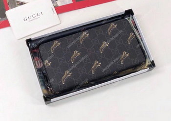 Replica Gucci GG Zipped Wallet with Tiger Print