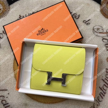 Replica Hermes Constance Compact Wallet Epsom Soufre Palladium Plated