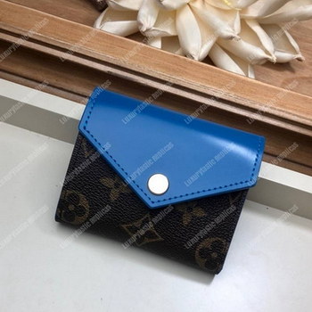 Replica LV Zoé Wallet Monogram Bleu Jean colored leather