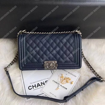 Replica Chanel Boy Medium Handbag Blue