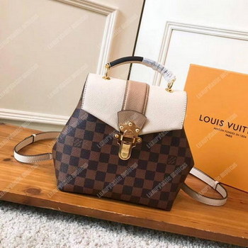Replica LV Clapton Backpack Damier Ebene Creme