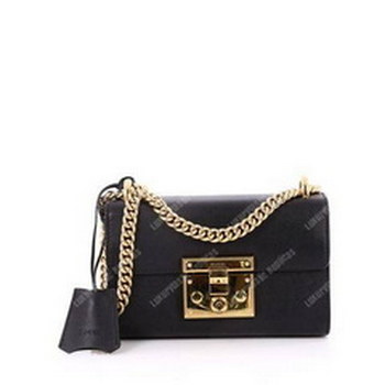 Replica Gucci Padlock Leather Shoulder Bag Black