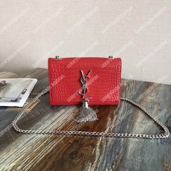 Replica Saint Laurent Classic Small Kate Monogram Red Crocodile