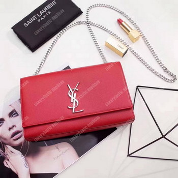 Replica Saint Laurent Kate Medium In Grain De Poudre Embossed Leather Red