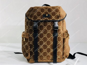 Replica Gucci Medium GG velvet backpack Brown
