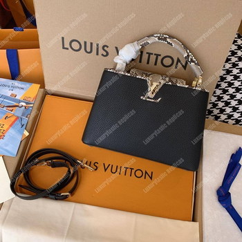 Replica LV Capucines BB Taurillon Python Black