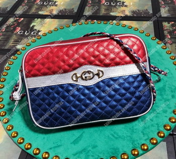 Replica Gucci Laminated Leather Small Shoulder Bag BlueRed