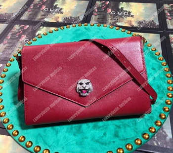 Replica Gucci Medium Leather Shoulder Bag Red