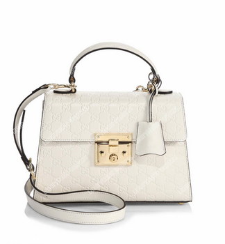 Replica Gucci Padlock Small Signature Top Handle Bag White