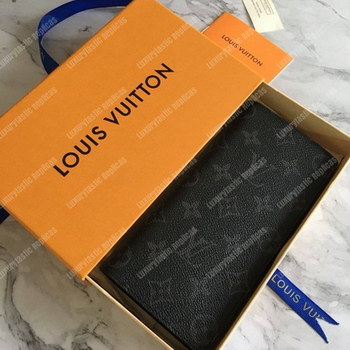Replica LV Brazza Wallet Monogram Eclipse Canvas