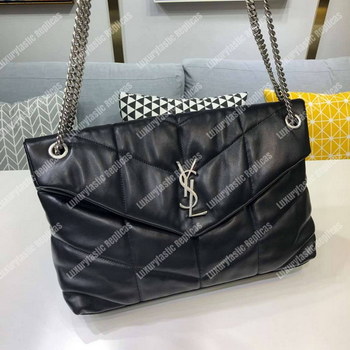 Replica Saint Laurent Loulou Puffer Medium Bag In Quilted Lambskin Black