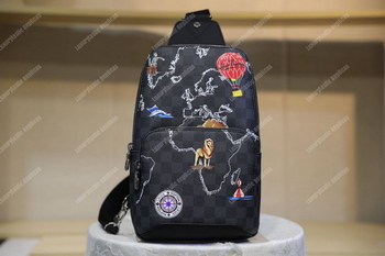 Replica LV Avenue Sling Bag Damier Graphite Maps of the Renaissance