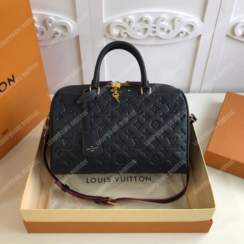 Replica LV Speedy Bandouliere 30 Monogram Empreinte Leather Noir