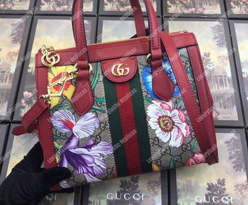 Replica Gucci Ophidia GG Flora small tote bag red
