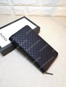 Replica Gucci GG Micro Guccissima Zip Around Wallet Black