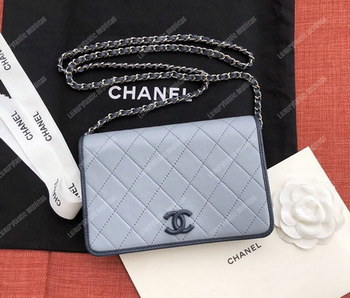 Replica Chanel Wallet On Chain – WOC Color Pop CC Lambskin Light Blue