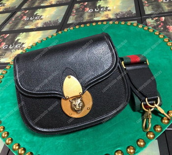 Replica Gucci Crossbody Animalier Saddle Bag Black Leather