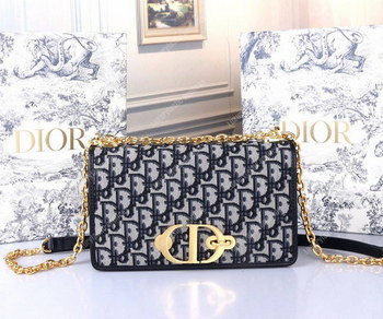 Replica Dior 30 Montaigne Bag In Blue Oblique Canvas