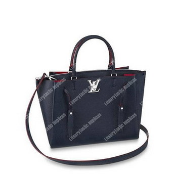 Replica LV Lockmeto Handbag Luxury Leather Marine Rouge