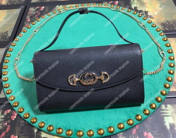 Replica Gucci Zumi Black Smooth Leather Small Shoulder Bag