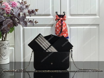 Replica LV Pochette Félicie Epi Leather Noir
