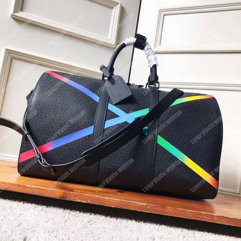 Replica LV Abloh Keepall Bandouliere 50 Taiga Leather