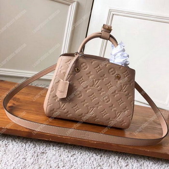Replica LV Montaigne BB Monogram Empreinte Leather Papyrus