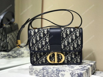 Replica 30 Montaigne Dior Oblique Flap Bag Blue