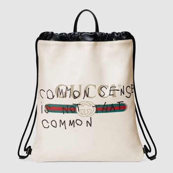 Replica Gucci Coco Capitán Logo Backpack White
