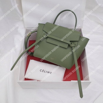 Replica Celine Nano Belt Bag In Grained Calfskin Light Khaki