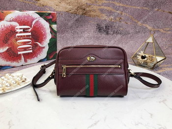 Replica Gucci Ophidia Leather Mini Bag Burgundy