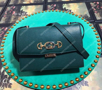 Replica Gucci Zumi Grainy Leather Small Shoulder Bag Green