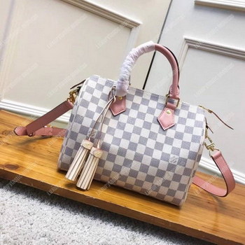 Replica LV Speedy Bandouliere 25 Damier Azur Canvas Rose Ballerine Pink