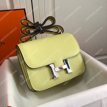 Replica Hermes Constance 18 Bag Epsom Jaune Poussin Palladium Hardware