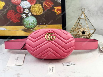Replica Gucci GG Marmont Matelassé Velvet Belt Bag Pink
