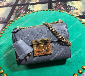 Replica Gucci Padlock Small Signature Shoulder Bag Gray