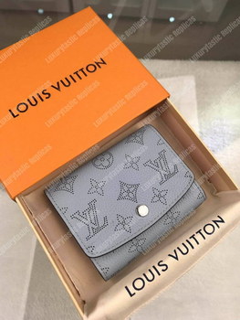 Replica LV Iris Compact Wallet Mahina Bleu Horizon Pumpkin