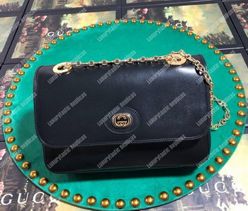 Replica Gucci Leather Small Shoulder Bag Black