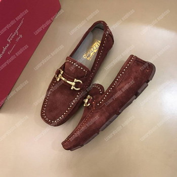 Replica Salvatore Ferragamo Gancini Driving Shoe Maroon