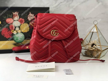 Replica Gucci GG Matelassé Marmont Backpack Bag Hibiscus Red