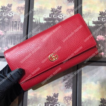 Replica Gucci Red GG Marmont Leather Continental Wallet Small GG Metal