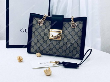 Replica Gucci Padlock Medium GG Shoulder BeigeEbony Black