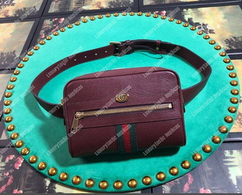Replica Gucci Ophidia Burgundy Leather Small Belt Bag