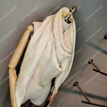 Replica LV Monogram Shine Shawl White