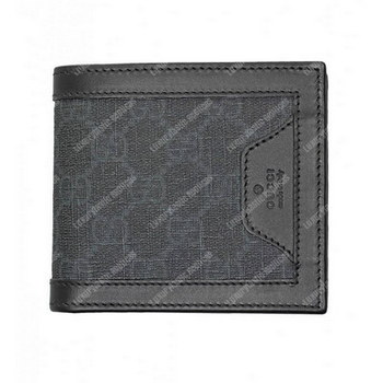 Replica Gucci Black And Grey GG Supreme Canvas Wallet