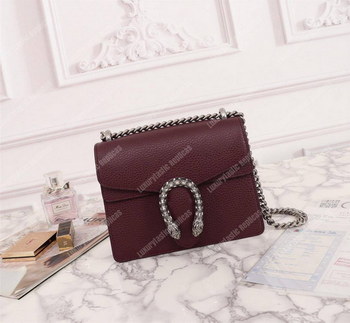 Replica Gucci Dionysus Leather Mini Bag Burgundy