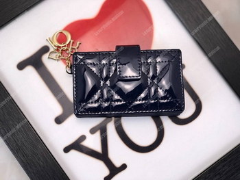 Replica Lady Dior Calfskin Card Holder Indigo Blue