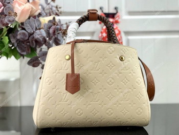 Replica LV Montaigne MM Monogram Empreinte leather Creme