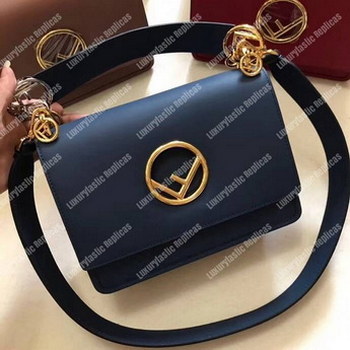 Replica Fendi Kan I F Blue Leather Bag