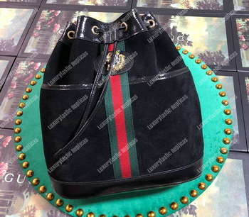 Replica Gucci Rajah Medium Bucket Bag Black